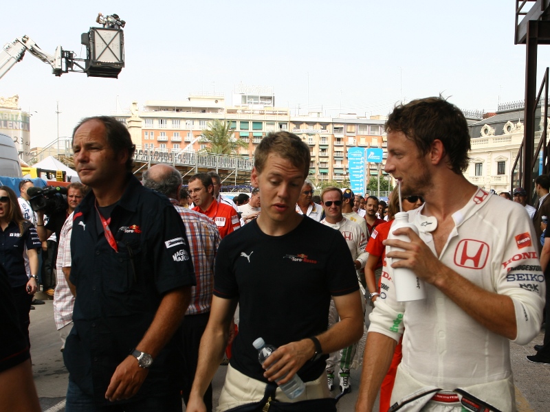 1219748096sebastian vettel & jenson button valencia friday