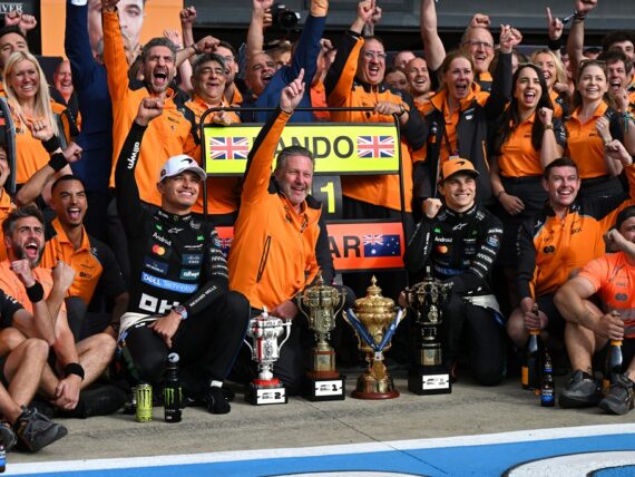Ландо Норис, Зак Браун, Оскар Пиастри, Макларън F1